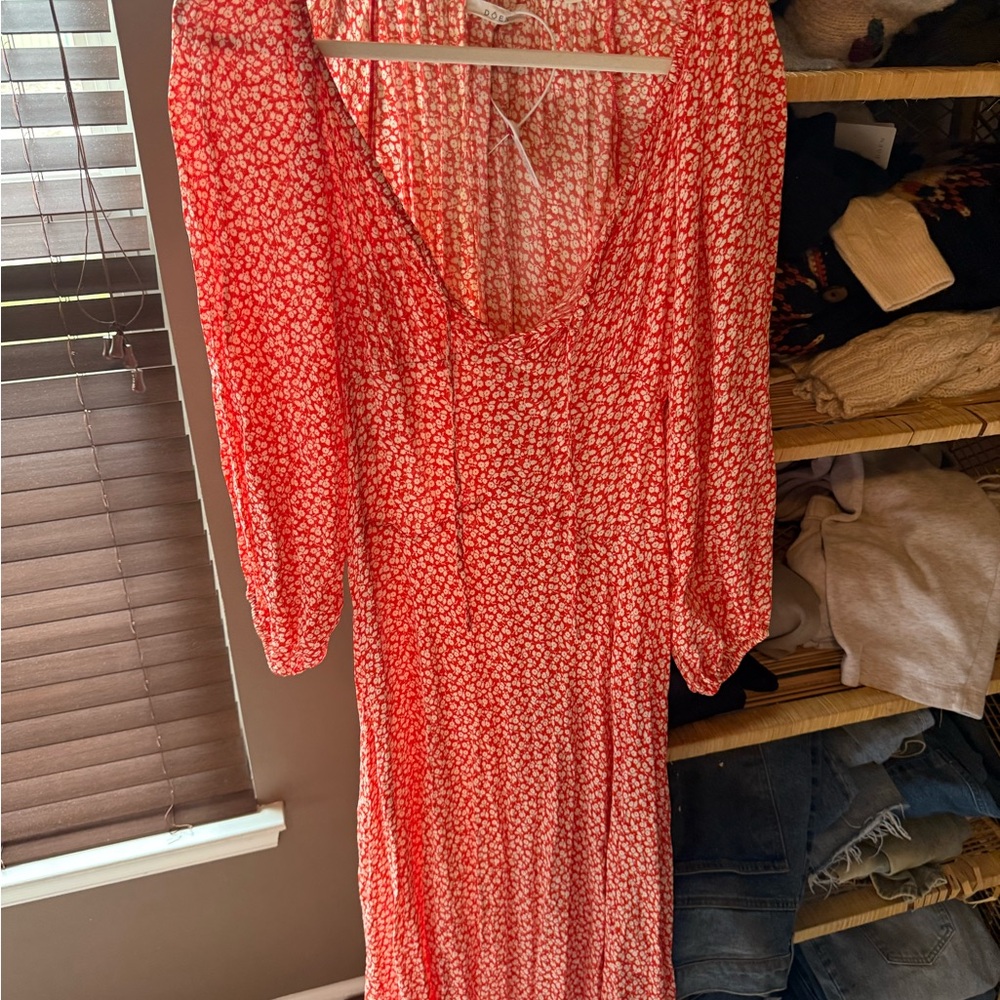 Red Floral Women's Dress doen